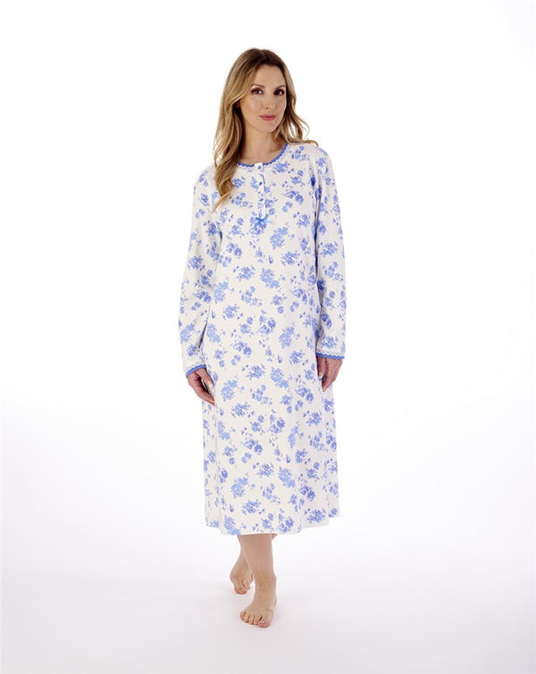 Slenderella Floral Print 45" Interlock Jersey Nightdress ND02126