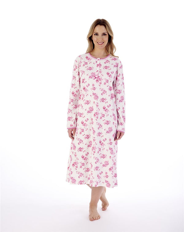 slenderella Floral Print 45" Interlock Jersey Nightdress ND02126