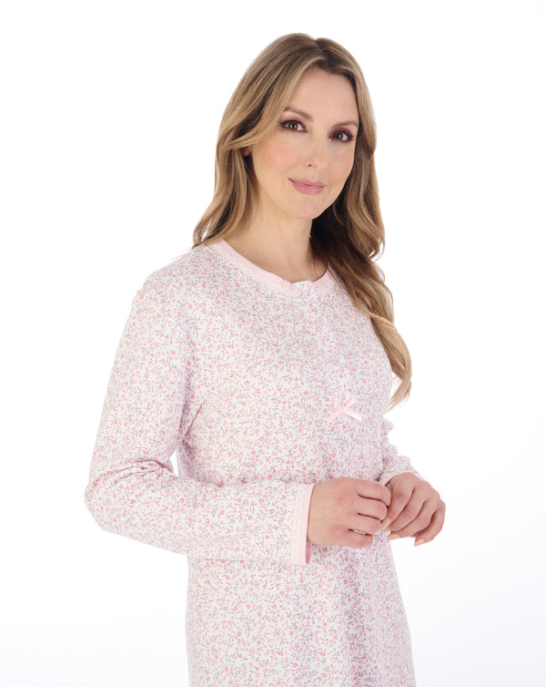 Slenderella Floral Print 45" Interlock Jersey Nightdress ND04126