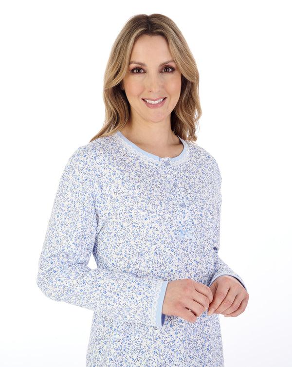 Slenderella Floral Print 45" Interlock Jersey Nightdress ND04126