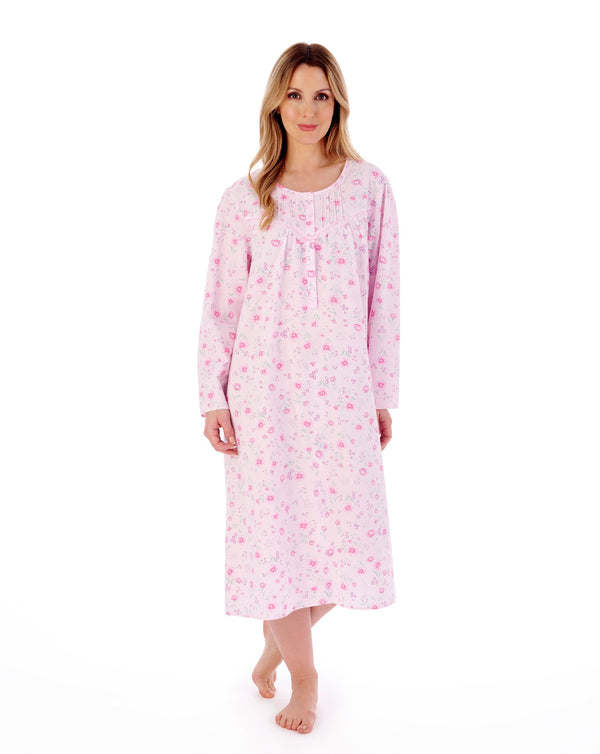Slenderella Floral Print 45" Woven Nightdress ND02201