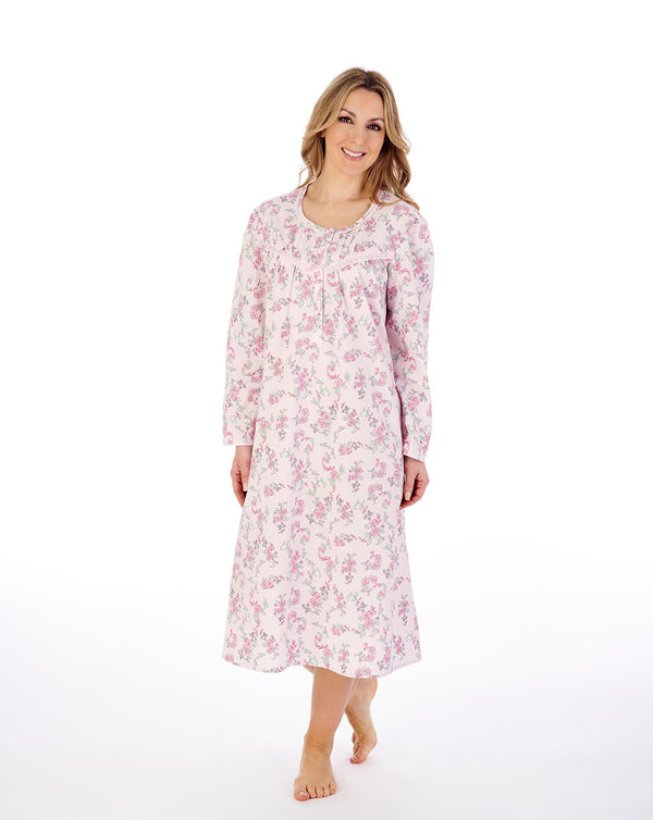 slenderella Floral Print 45" Woven Nightdress ND04201