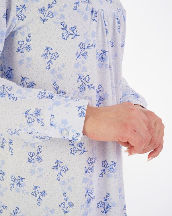 Slenderella Floral Print 46" Jacquard Jersey Nightdress ND06107