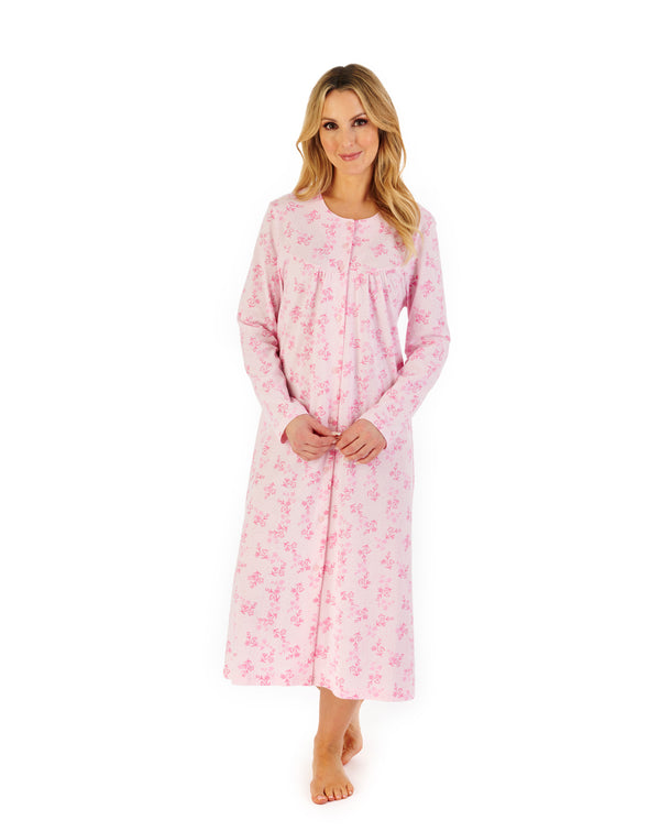 Slenderella Floral Print 46" Jacquard Jersey Nightdress ND06107
