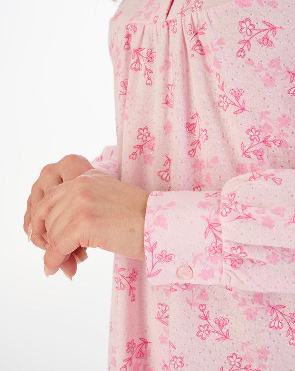 Slenderella Floral Print 50" Jacquard Jersey Nightdress ND06108