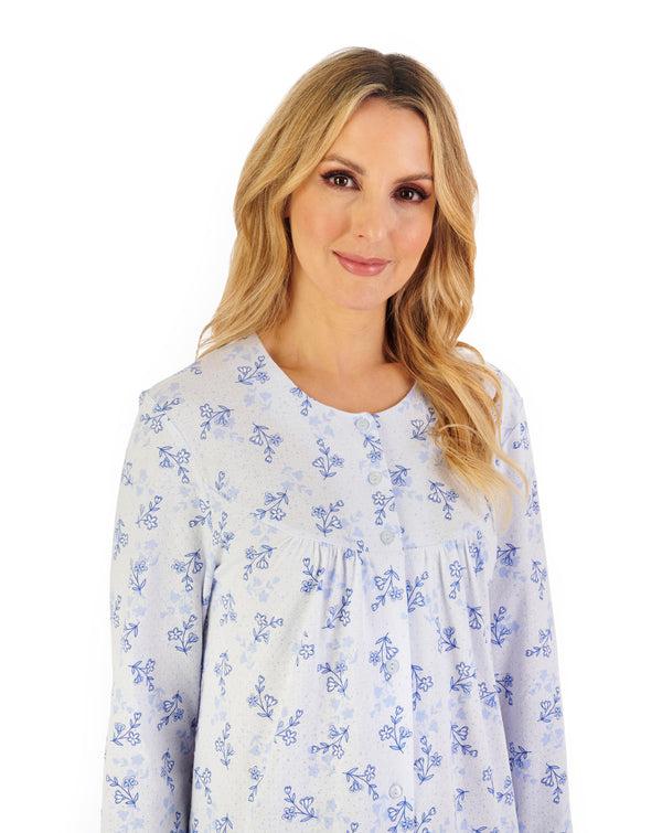 Slenderella Floral Print Jacquard Jersey Pyjama PJ06109