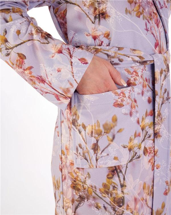 Slenderella Floral Print Luxury Bamboo 46" Wrap Housecoat HC02350