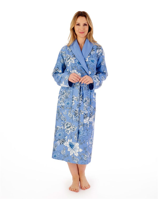Slenderella Floral Print Luxury Bamboo 46" Wrap Housecoat HC02350