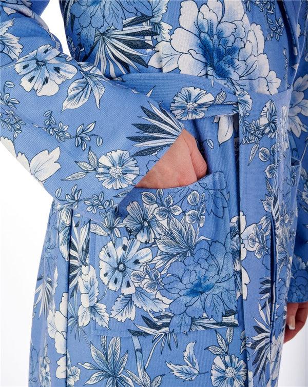 Slenderella Floral Print Luxury Bamboo 46" Wrap Housecoat HC02350