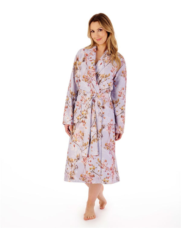slenderella Floral Print Luxury Bamboo 46" Wrap Housecoat HC02350