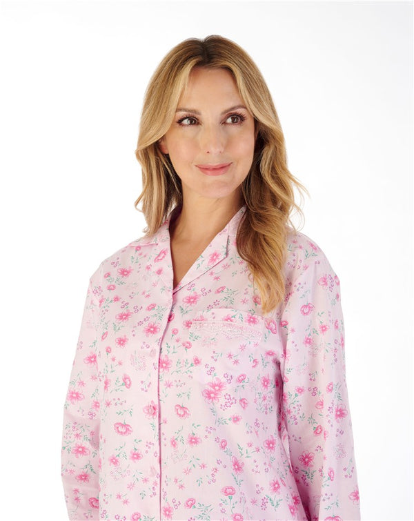 Slenderella Floral Print Tailored Woven Pyjama PJ02203