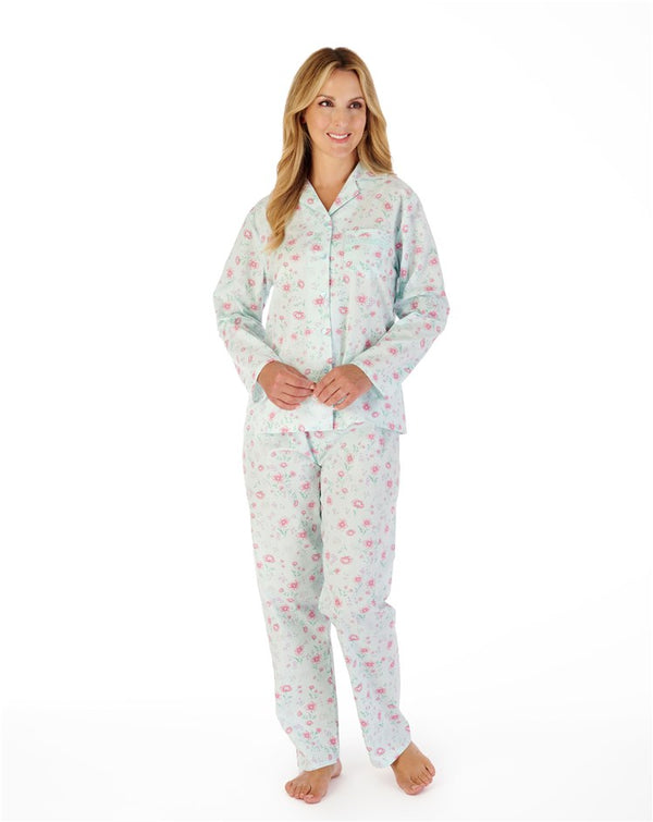 Slenderella Floral Print Tailored Woven Pyjama PJ02203