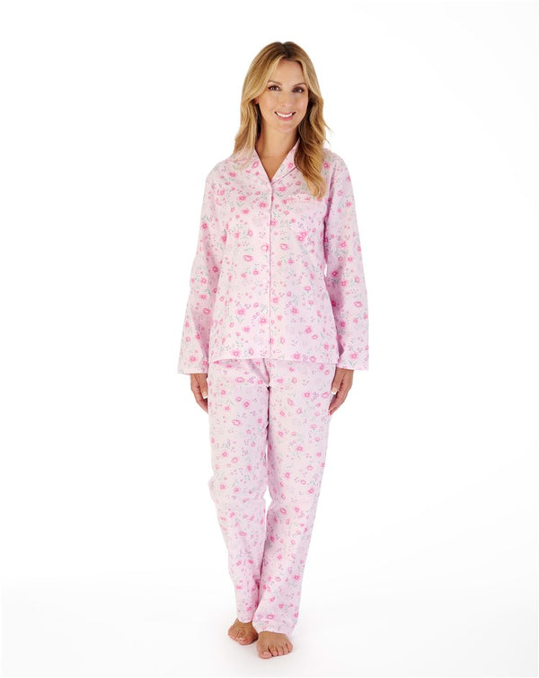 slenderella Floral Print Tailored Woven Pyjama PJ02203