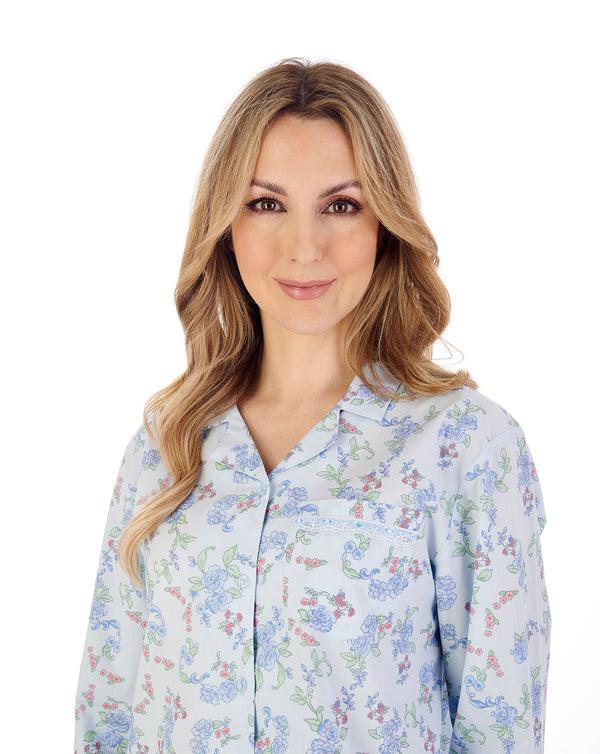 Slenderella Floral Print Tailored Woven Pyjama PJ04202