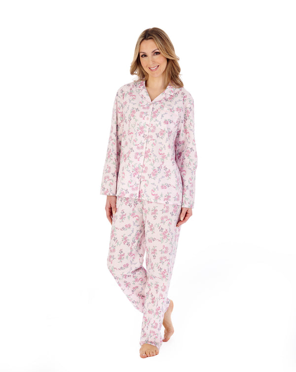 Slenderella Floral Print Tailored Woven Pyjama PJ04202