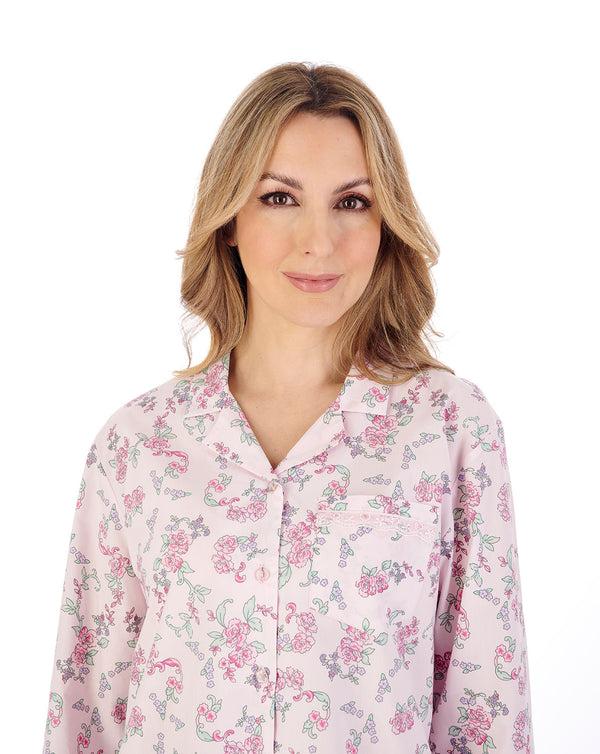 Slenderella Floral Print Tailored Woven Pyjama PJ04202