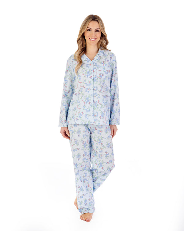 slenderella Floral Print Tailored Woven Pyjama PJ04202