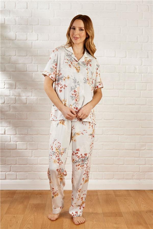 Slenderella Floral Print Tailored Woven Pyjama PJ55280