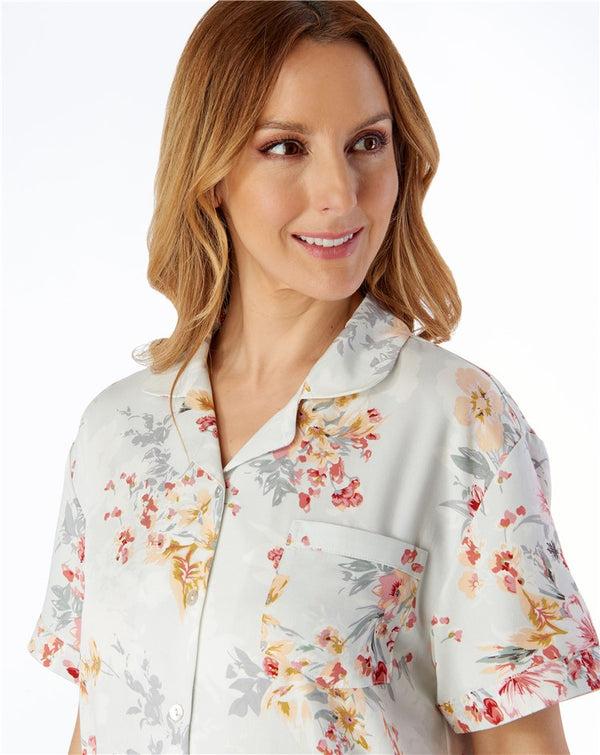 Slenderella Floral Print Tailored Woven Pyjama PJ55280