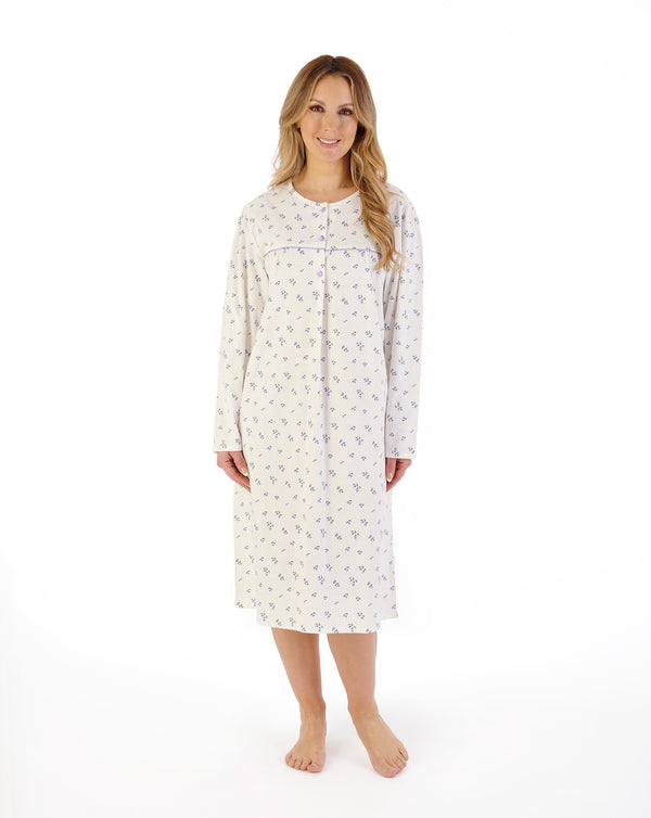 Slenderella Floral Printed Luxury Flannel 43" Woven Nightdress ND08210