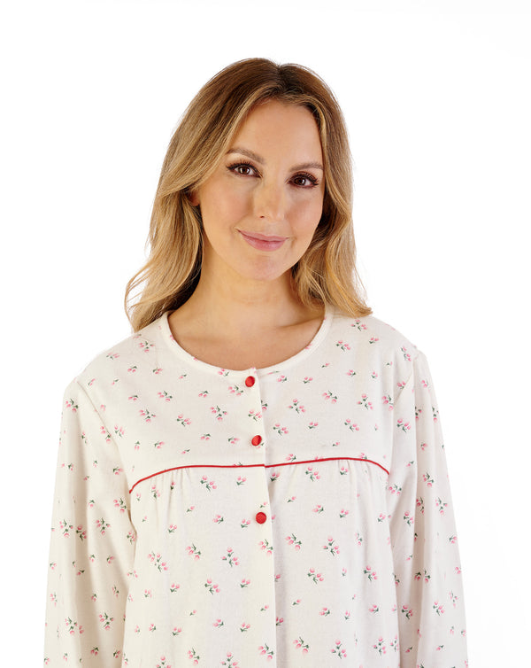 Slenderella Floral Printed Luxury Flannel 43" Woven Nightdress ND08210