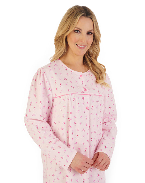 Slenderella Floral Printed Luxury Flannel 43" Woven Nightdress ND06210