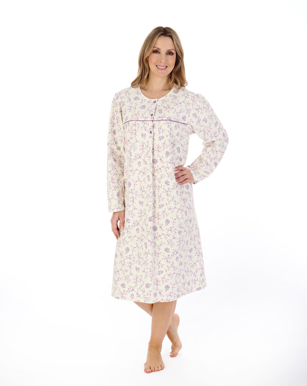 Slenderella Floral Printed Luxury Flannel 43" Woven Nightdress ND04210