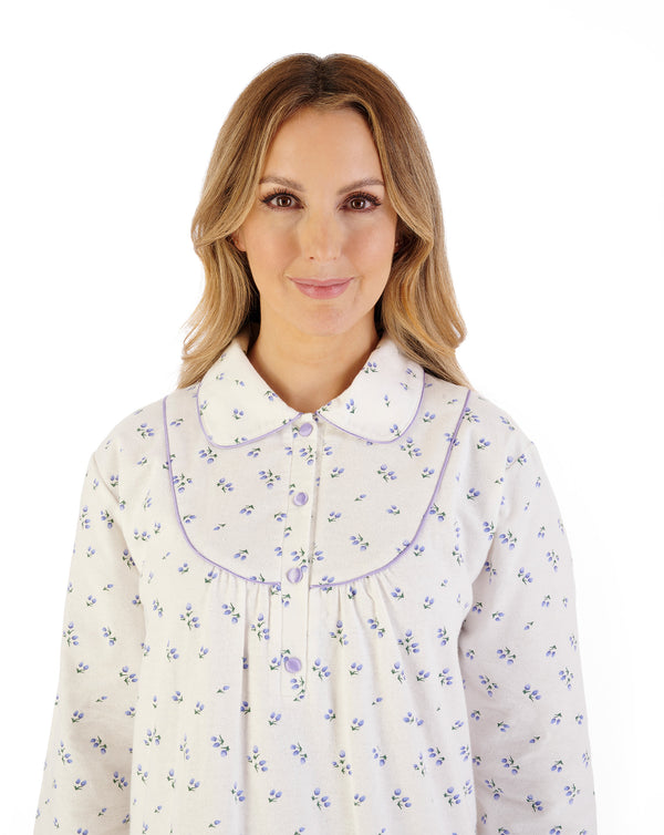 Slenderella Floral Printed Luxury Flannel 45" Woven Nightdress ND08211
