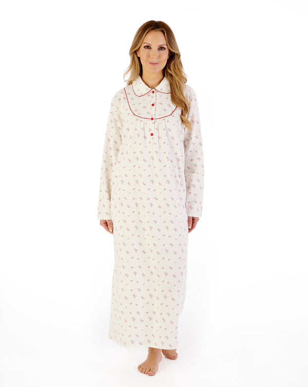 Slenderella Floral Printed Luxury Flannel 51" Woven Nightdress ND08212