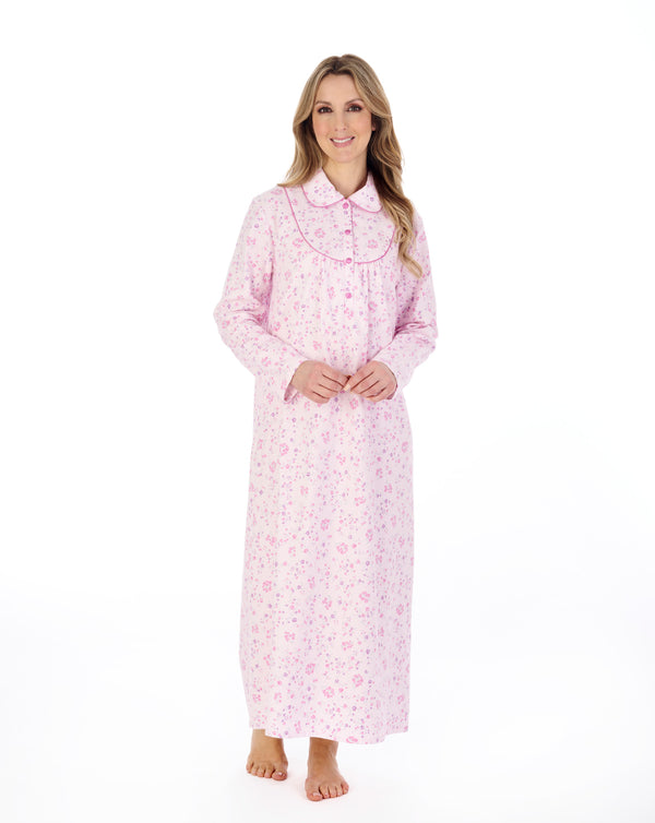 Slenderella Floral Printed Luxury Flannel 51" Woven Nightdress ND04212