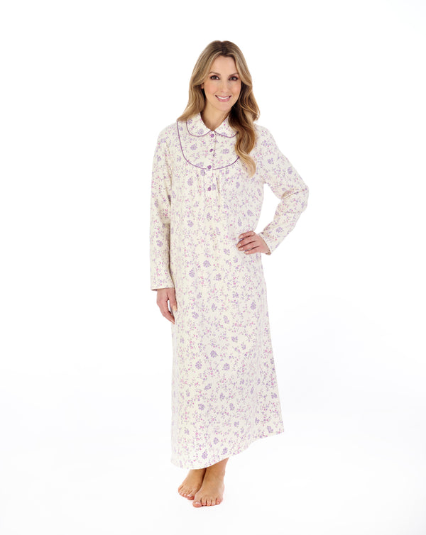 Slenderella Floral Printed Luxury Flannel 51" Woven Nightdress ND04212