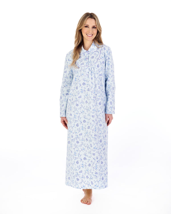 slenderella Floral Printed Luxury Flannel 51" Woven Nightdress ND04212