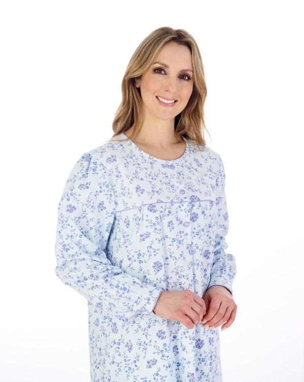 Slenderella Floral Printed Luxury Flannel 51" Woven Nightdress ND04214