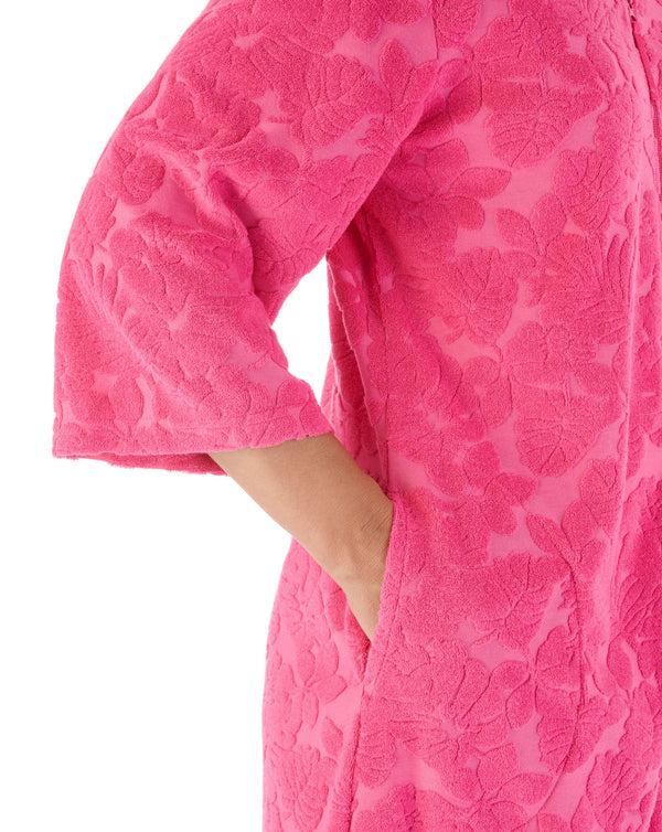 Slenderella Floral Towelling 42" Zip Front Robe HC03311