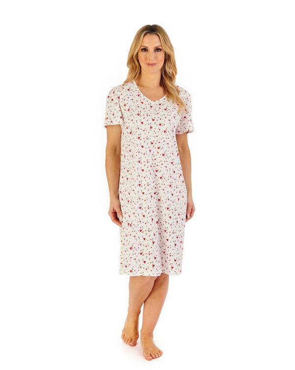slenderella Heart Print 40" Jersey Nightdress ND06115