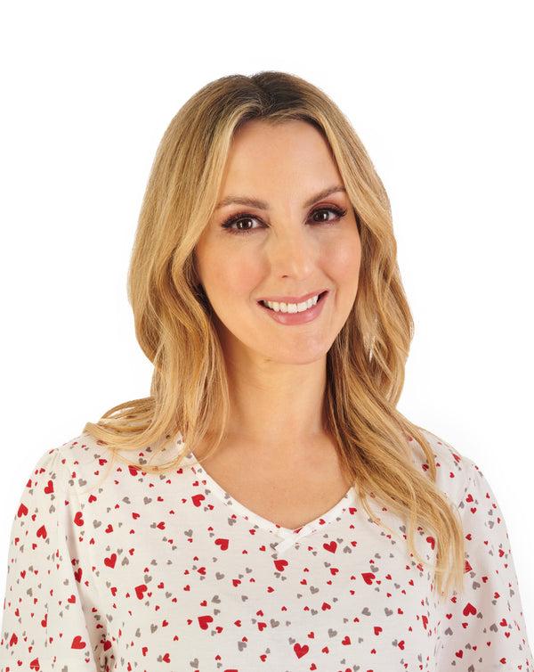 Slenderella Heart Print 40" Jersey Nightdress ND06116