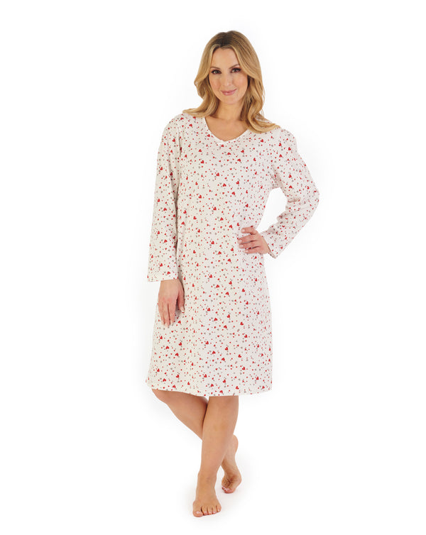 slenderella Heart Print 40" Jersey Nightdress ND06116