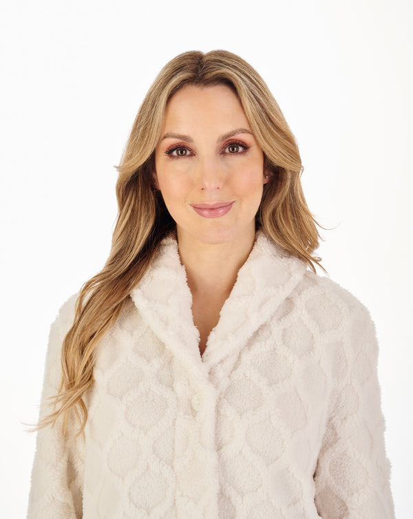 Slenderella Honeycomb Texture 45" Button Through Housecoat HC04320