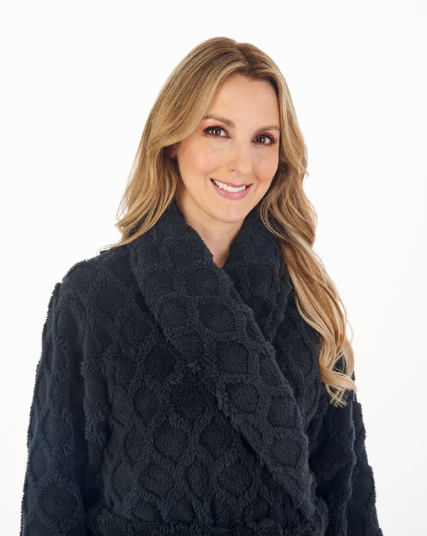 Slenderella Honeycomb Texture 51" Wrap Housecoat HC04321