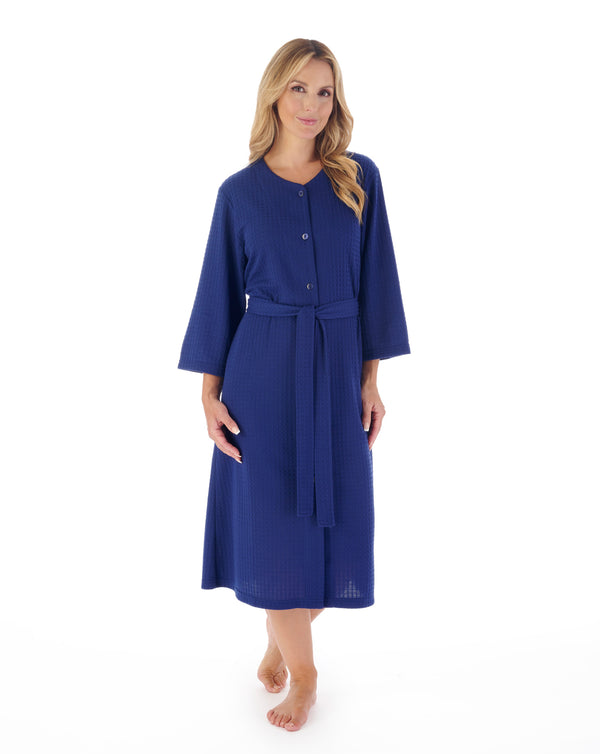 slenderella Houndstooth Knit 45" Button Housecoat HC3302