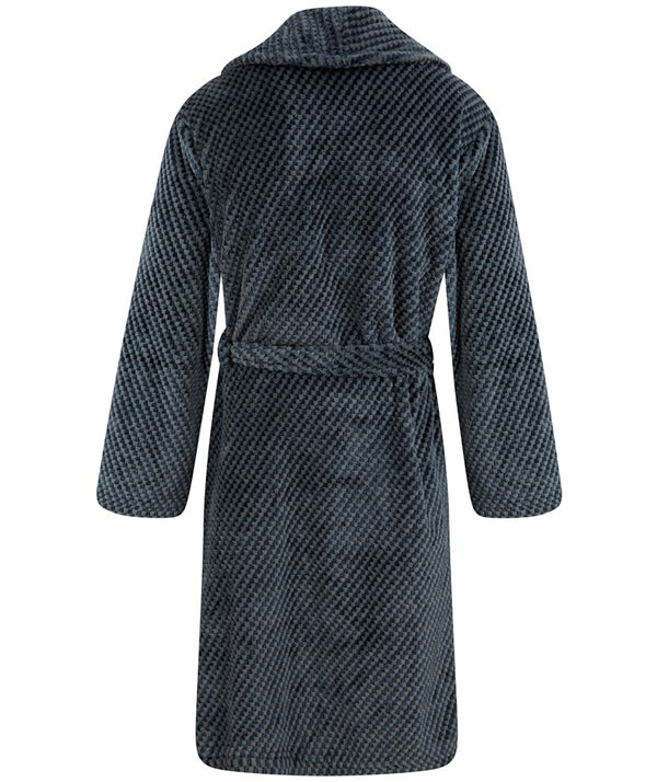 Slenderella Jacquard Check Flannel Fleece 49" Shawl Collar Wrap WR4835