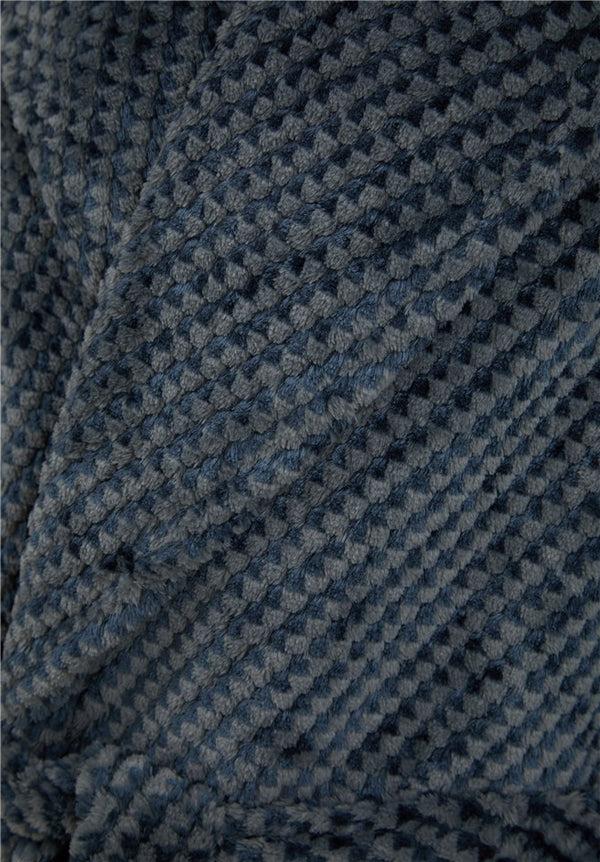 Slenderella Jacquard Check Flannel Fleece 49" Shawl Collar Wrap WR4835