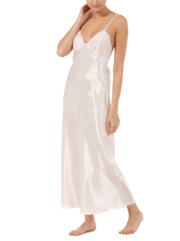 Slenderella Lace And Diamante Satin 50" Nightdress GL6751