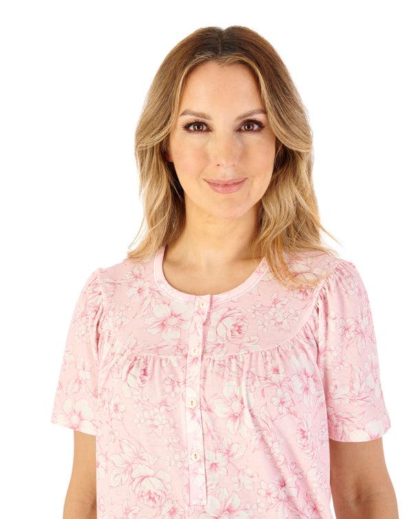 Slenderella Large Floral 43" Jersey Nightdress ND08115