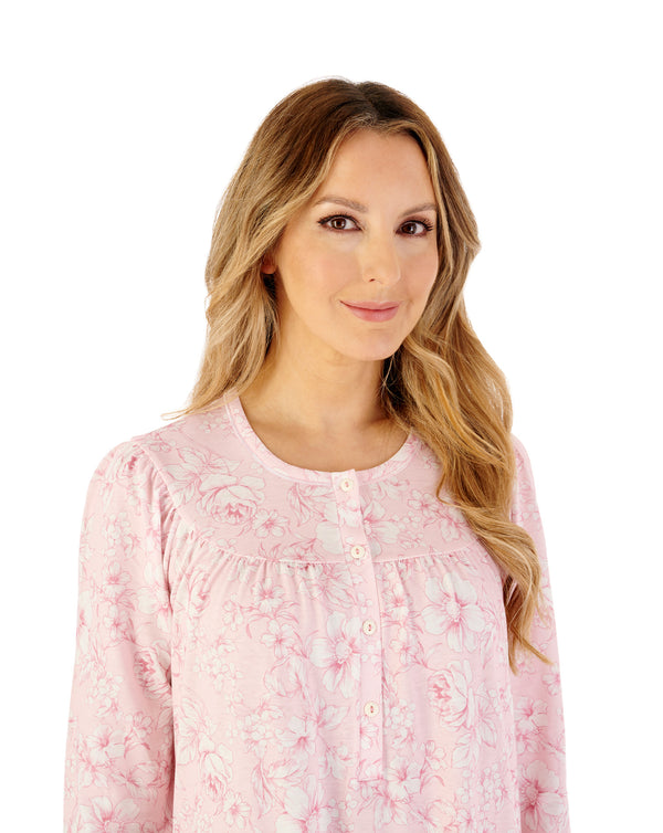 Slenderella Large Floral 43" Jersey Nightdress ND08116