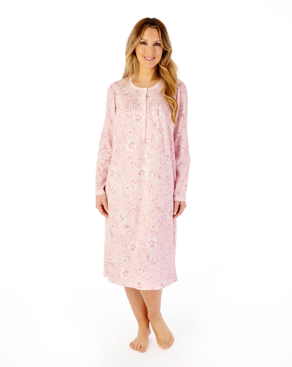 Slenderella Large Floral 43" Jersey Nightdress ND08116