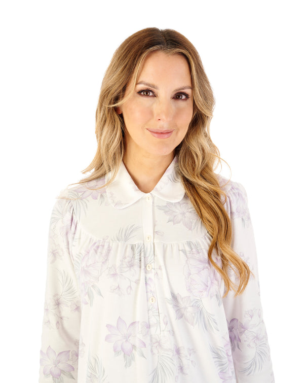 Slenderella Large Floral Interlock 45" Jersey Nightdress ND08122
