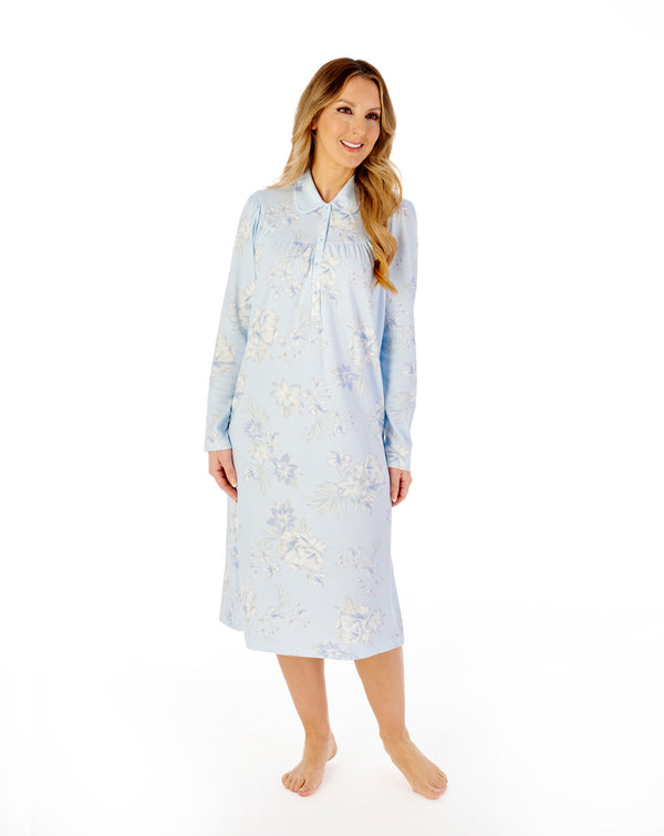 Slenderella Large Floral Interlock 45" Jersey Nightdress ND08122