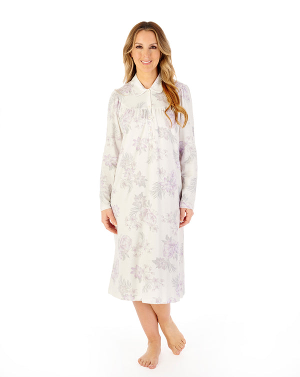 slenderella Large Floral Interlock 45" Jersey Nightdress ND08122