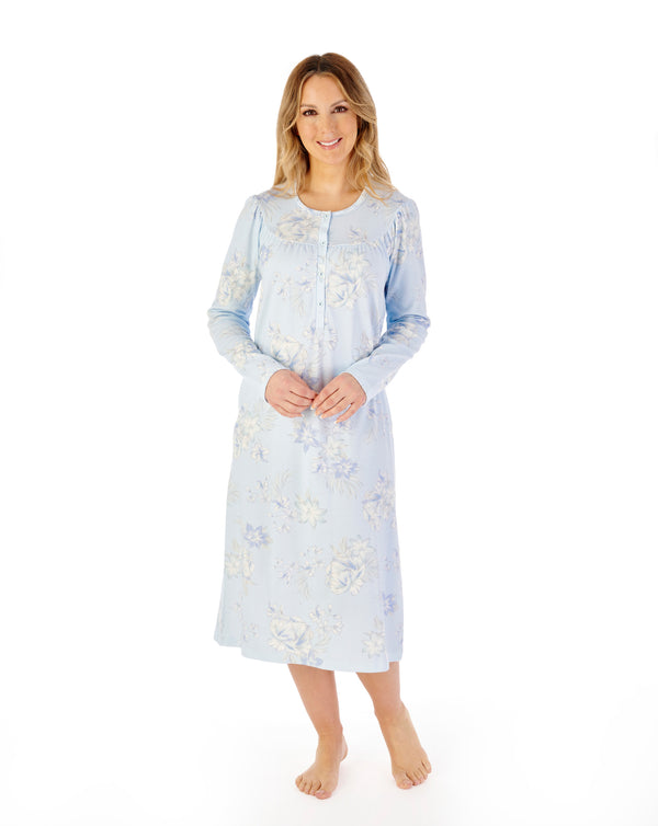 slenderella Large Floral Interlock 45" Jersey Nightdress ND08121